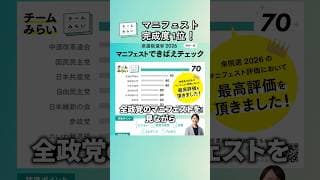 マニフェスト1位！なぜ高評価？ #チームみらい